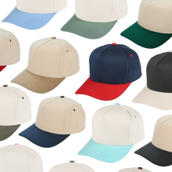 Two Tone Canvas Trucker Hat Baseball Cap - Picture 1 of 16